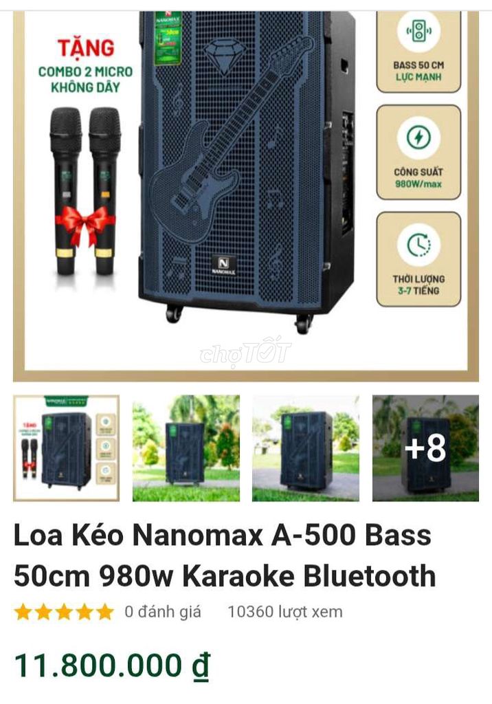 Loa kéo Nanomax A500 Giá rẻ. Mua bán Tivi, Âm thanh tại Huyện Bắc Tân Uyên Bình Dương được đăng bởi Bombo hình 1