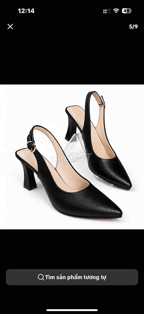 Giày cao gót Nữ Đen size 39 7cm. Mua bán Giày dép tại Quận 1 Tp Hồ Chí Minh được đăng bởi sennnn hình 1