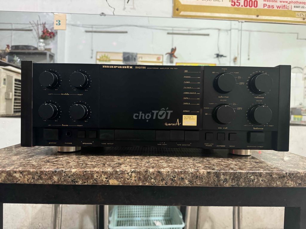 Amply Marantz PM-74D CS-220w chạy 8 sò xanh đen.