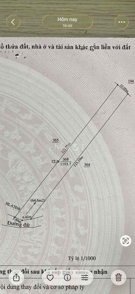 CẦN BÁN GẤP 1193m thổ cư 500m mặt tiền nhựa vĩnh tân 38