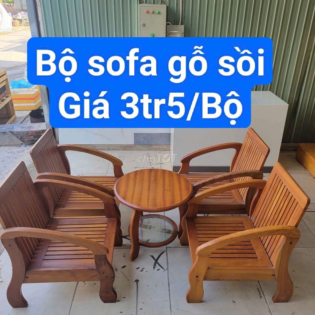 Bộ sofa Gỗ sồi Nâu gỗ. Mua bán Bàn ghế tại Quận Bình Thạnh Tp Hồ Chí Minh được đăng bởi Kho Thanh Lý Phú Nhàn hình 1