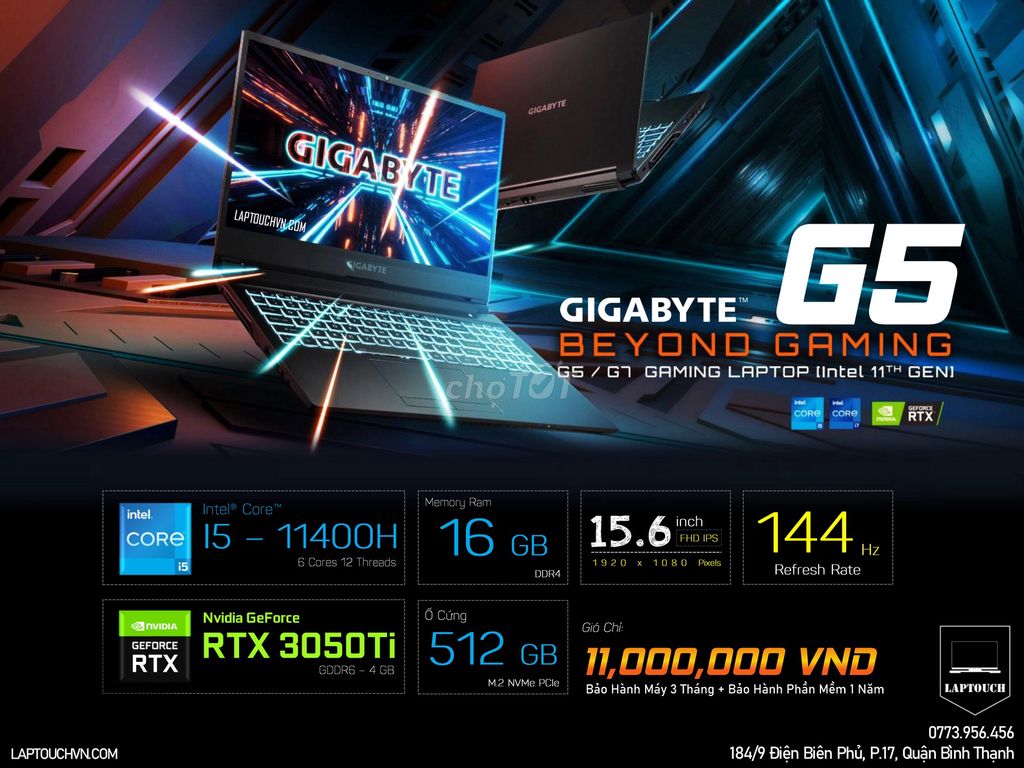 Gigabyte G5 MD [ RTX 3050Ti - 4 GB ]. Mua bán Laptop tại Quận Bình Thạnh Tp Hồ Chí Minh được đăng bởi Cửa Hàng Máy Tính Laptouch VN hình 1