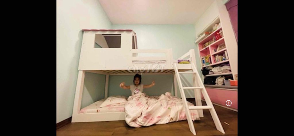 Giường tầng OaOaBaby Gỗ Trắng, Hồng. Mua bán Giường, chăn ga gối nệm tại Quận Hoàng Mai Hà Nội được đăng bởi Hoàng Huy Cường hình 1