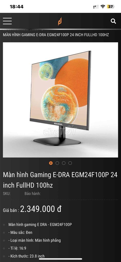 Màn hình Gaming E-DRA EGM24F100P 24 inch FullHD 10