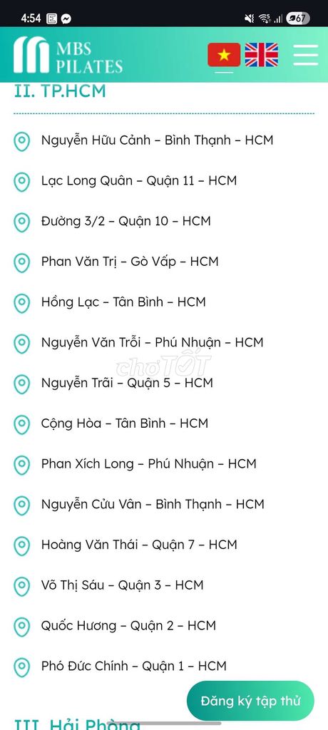 Gói tập Pilates MBS Pilates 54 buổi 1 năm TP.HCM. Dịch vụ tại Quận 7 Tp Hồ Chí Minh được đăng bởi Thao Thi Le Nguyen hình 1