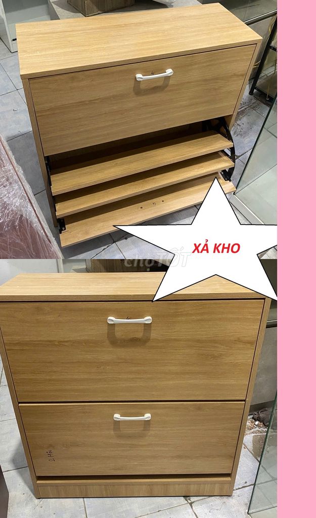 TỦ GIÀY MẪU CỬA LẬT 2 NGĂN VÀNG NHẠT VÂN GỖ. Mua bán Tủ, kệ gia đình tại Quận Gò Vấp Tp Hồ Chí Minh được đăng bởi Shop Nội Thất Từ Ván MDF Tại Tân Bình TPHCM hình 1