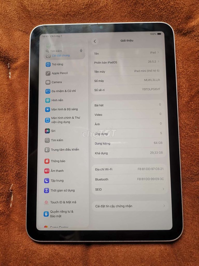 Apple iPad mini 6 Wifi 64GB Bạc. Mua bán Máy tính bảng tại Quận Ninh Kiều Cần Thơ được đăng bởi Minh An Ipad hình 1