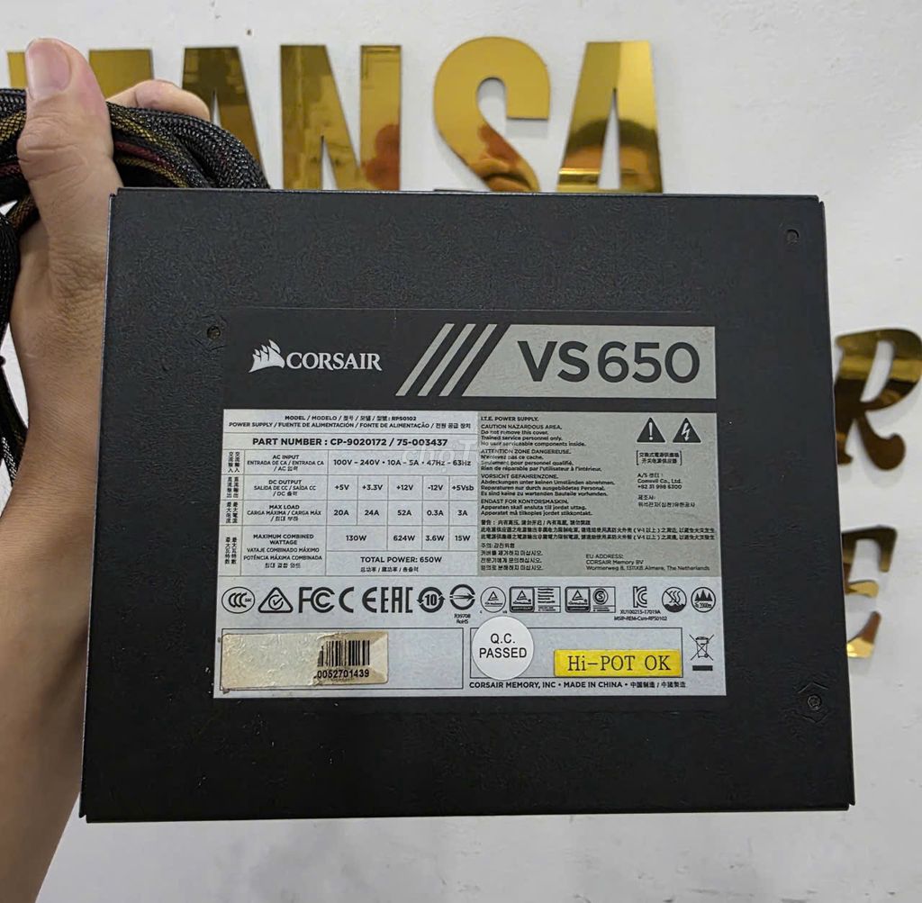 Nguồn máy tính Corsair VS650 650W 80 Plus . Mua bán Linh kiện (RAM, Card...) tại Quận Tân Bình Tp Hồ Chí Minh được đăng bởi ManSa Monitor and More hình 1