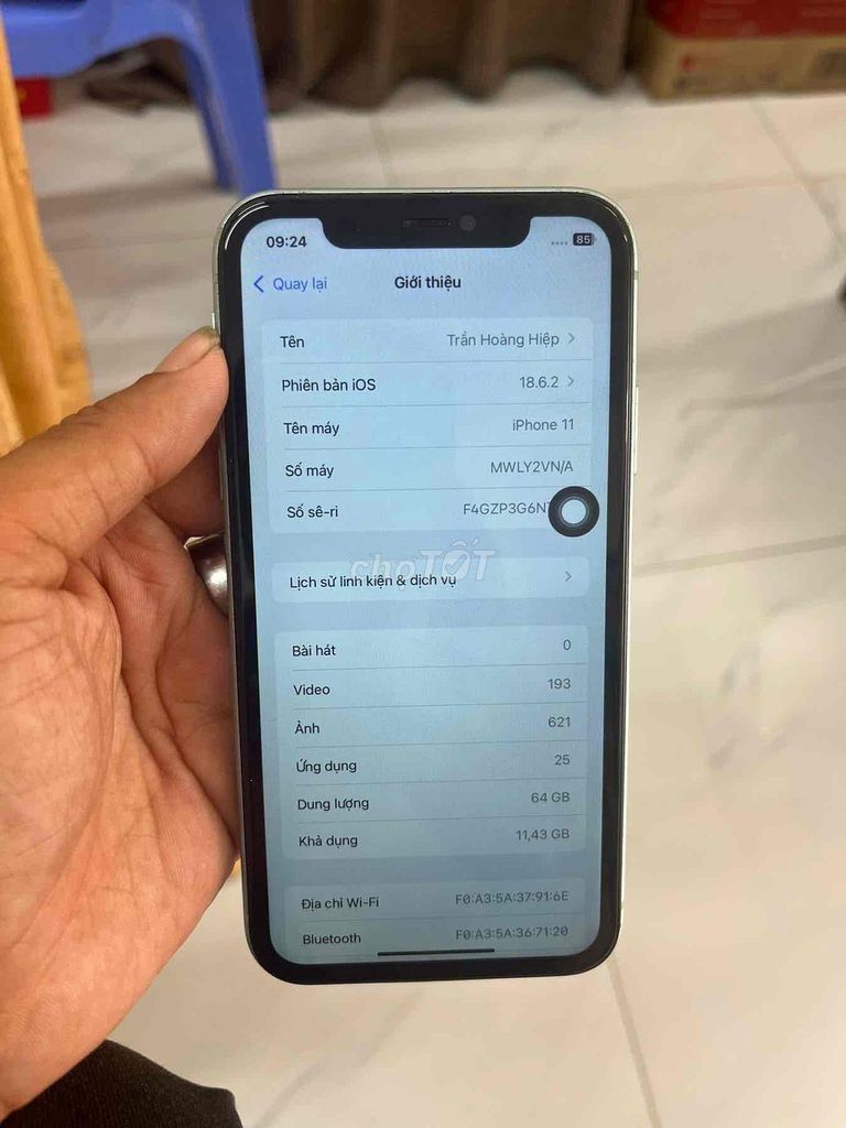 iPhone 11 64GB Xanh VN/A dính icloud Có Gl ngang. Mua bán Điện thoại tại Huyện Châu Đức Bà Rịa - Vũng Tàu được đăng bởi gà gia công hình 1