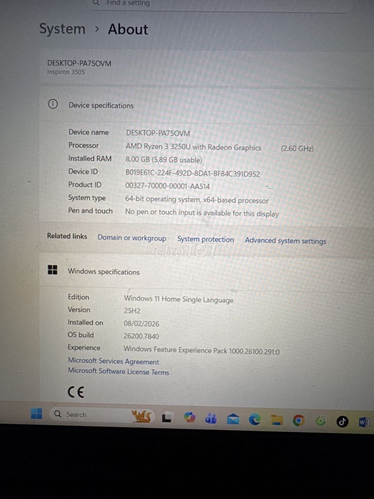 Dell Inspiron 15 Ryzen 3 4GB/256GB. Mua bán Laptop tại Thành phố Thủ Đức Tp Hồ Chí Minh được đăng bởi Thảo hình 1