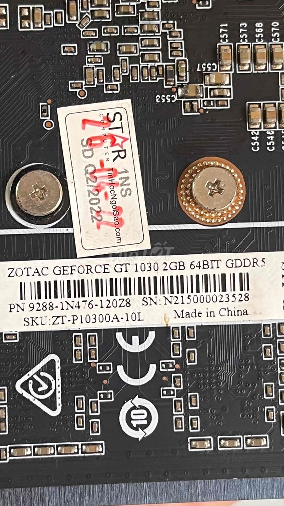 CARD ZOTAC GEFORCE GT 1030 2GB 64BIT GDDR5 BH 12T