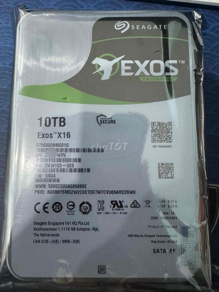 Ổ cứng HDD Seagate Exos X16 10TB SATA AF. Mua bán Linh kiện (RAM, Card...) tại Quận Bình Tân Tp Hồ Chí Minh được đăng bởi Tân Tiến Dũng hình 1