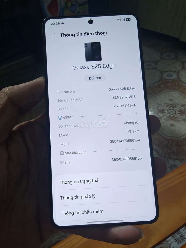 Samsung S25 Edge 5G 256GB giao lưu. Mua bán Điện thoại tại Thành phố Biên Hòa Đồng Nai được đăng bởi Long Huynh hình 1