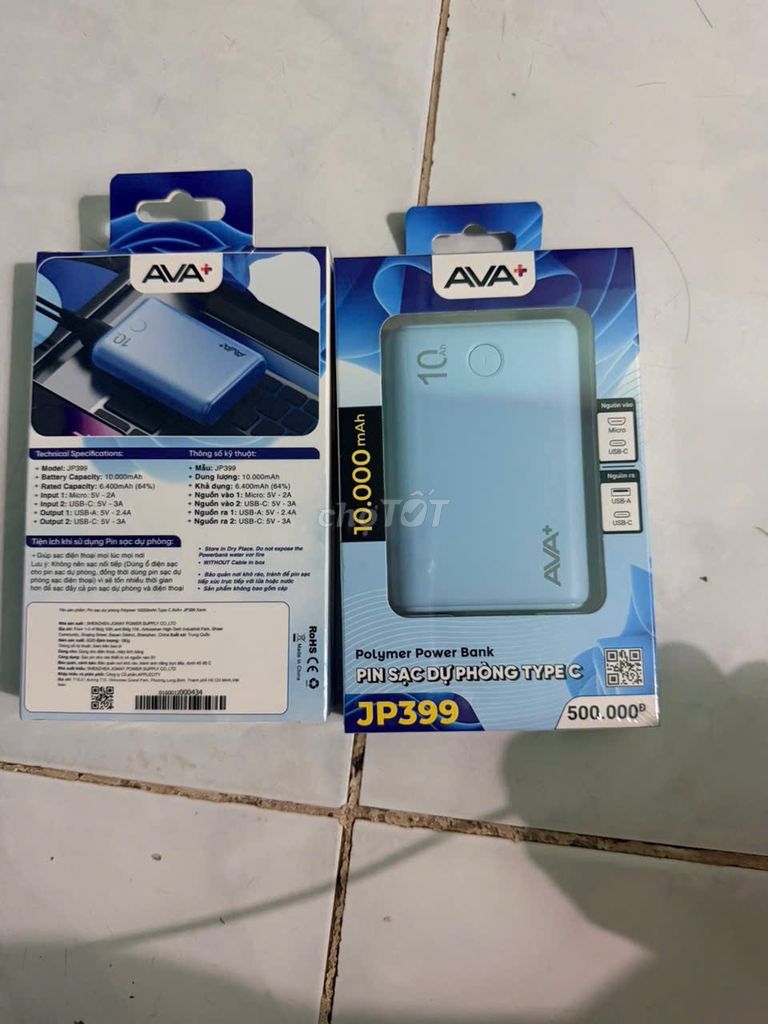 Sạc dự phòng AVA+ JP399 Xanh 10.000mAh. Mua bán Phụ kiện (Màn hình, Chuột...) tại Thành phố Thuận An Bình Dương được đăng bởi Kiệt Tuấn hình 1