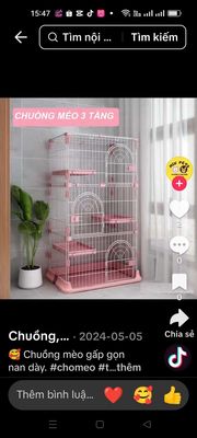 Chuồng Miu Pets Mèo Hồng Nan dày 3 tầng. Mua bán Phụ kiện, Thức ăn, Dịch vụ tại Quận 4 Tp Hồ Chí Minh được đăng bởi Phunu Saigon