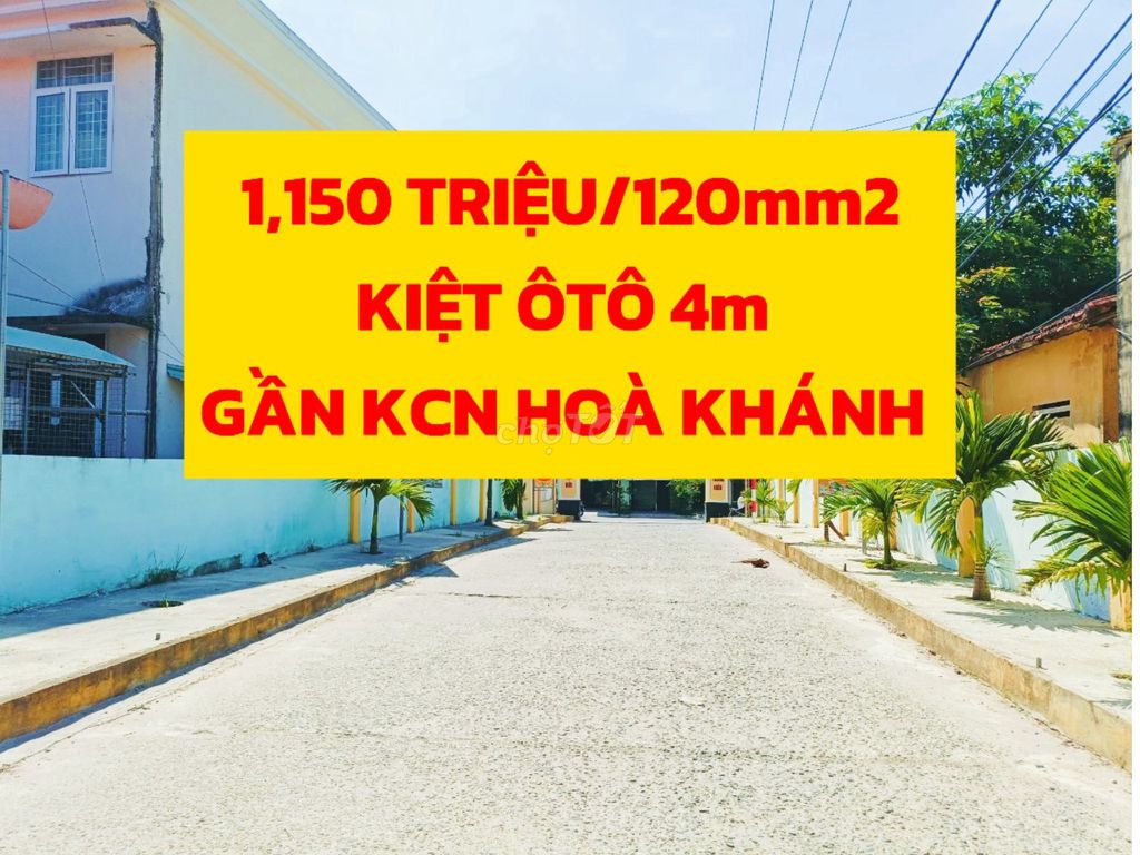 🟥🟥1,150 TRIỆU/120m²  ĐẤT KIỆT 4M, GẦN KCN HÒA KHÁNH ĐÀ NẴNG 🟥🟥