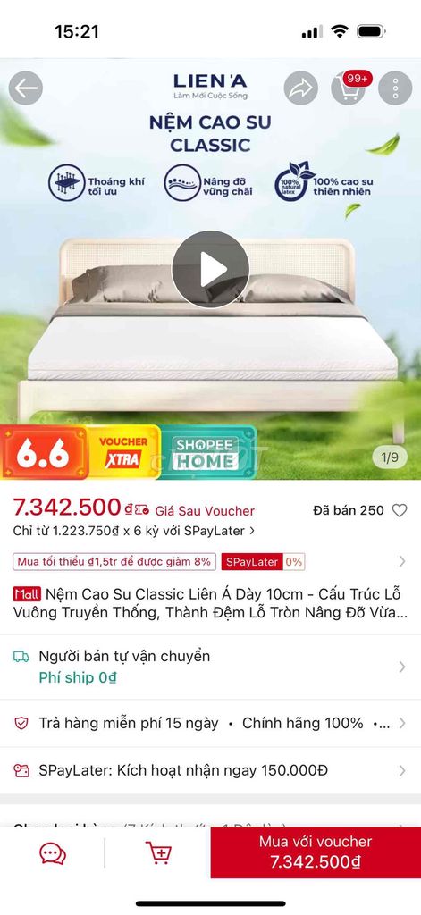 Nệm cao su Liên Á Classic 1m2x2m. Mua bán Giường, chăn ga gối nệm tại Quận Tân Bình Tp Hồ Chí Minh được đăng bởi Tú Nguyễn hình 1