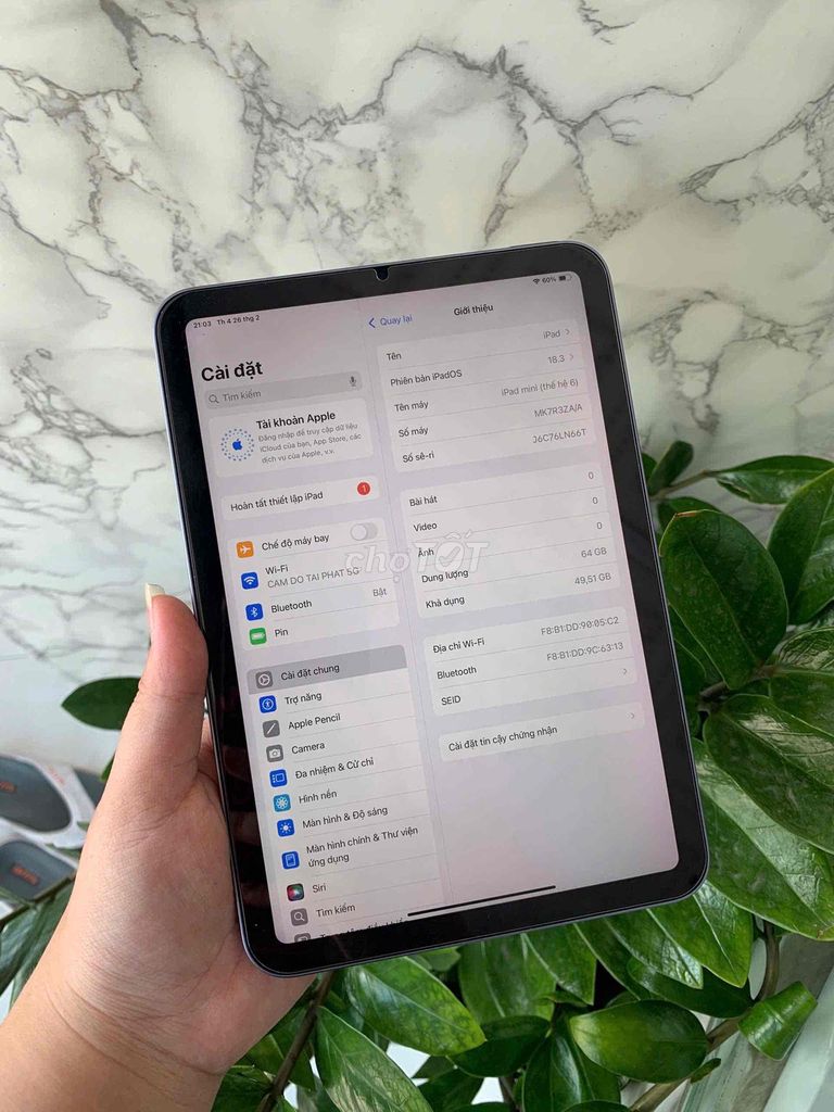 Thanh Lý iPad Mini 6 64gb máy zin chuẩn đẹp keng