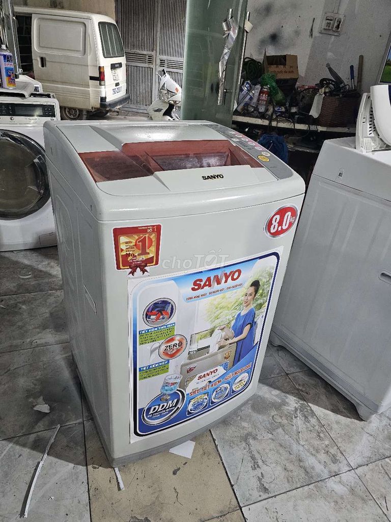 Máy giặt Sanyo 8.0 kg Trắng Đã qua sử dụng. Mua bán Máy giặt tại Quận Thanh Xuân Hà Nội được đăng bởi Máy Giặt Tủ Lạnh Hà Nội hình 1