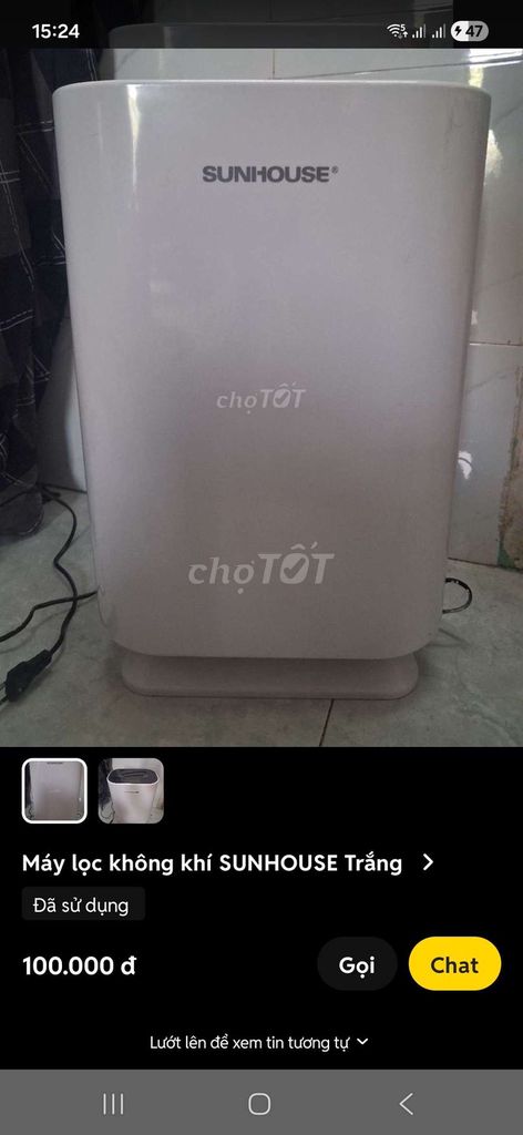 Máy lọc không khí SUNHOUSE Trắng. Mua bán Nội thất, đồ gia dụng khác tại Quận 4 Tp Hồ Chí Minh được đăng bởi ROMA hình 1