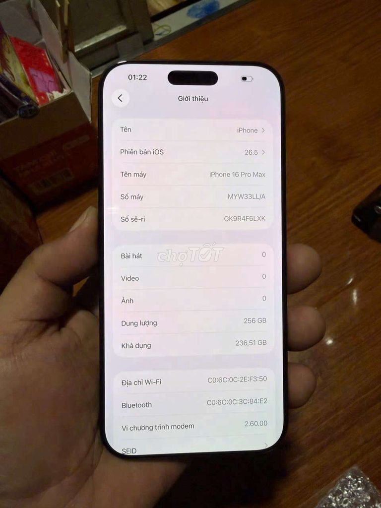iPhone 16 Pro Max 256GB máy keng zin. Mua bán Điện thoại tại Quận 5 Tp Hồ Chí Minh được đăng bởi ngocgiau hình 1