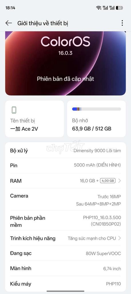 OnePlus Ace 2V 16GB/512GB. Mua bán Điện thoại tại Quận Liên Chiểu Đà Nẵng được đăng bởi ĐẠT hình 1