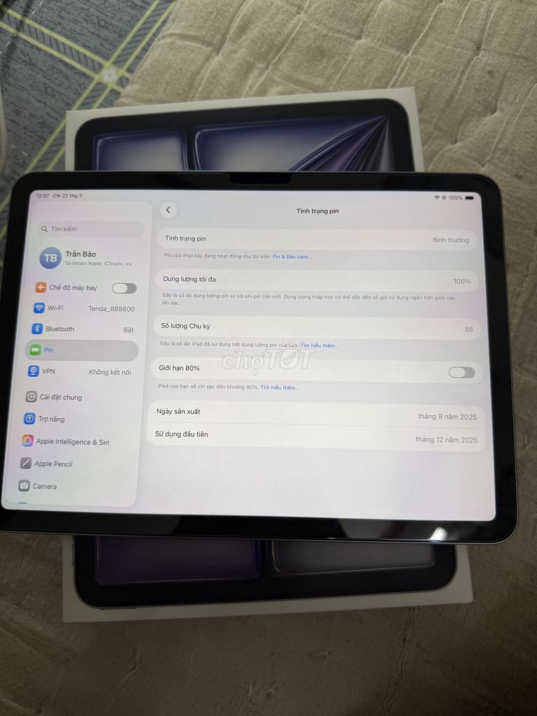 Apple iPad Air M3 Xám. Mua bán Máy tính bảng tại Thành phố Phúc Yên Vĩnh Phúc được đăng bởi Bảo Trần Gia hình 1