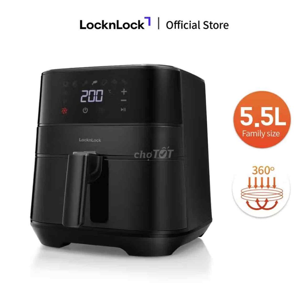 Nồi chiên không dầu LocknLock Đen 5.5L. Mua bán Bếp, lò, đồ điện nhà bếp tại Quận Gò Vấp Tp Hồ Chí Minh được đăng bởi Nguyễn Giàu hình 1