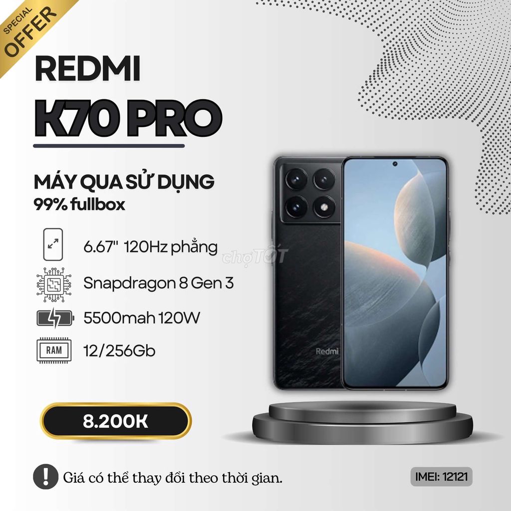 ⭐REDMI K70 PRO 8/128 FULLBOX TRẮNG+ĐEN