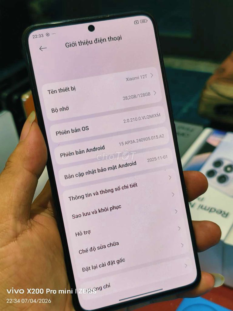 Xiaomi 12T 8GB/128GB Đen. Mua bán Điện thoại tại Quận Tân Bình Tp Hồ Chí Minh được đăng bởi Táo Bán Lổ hình 1