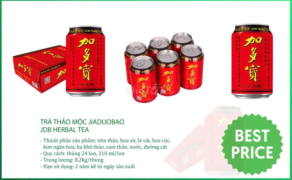 Trà thảo mộc JIADUOBAO 310ml/lon