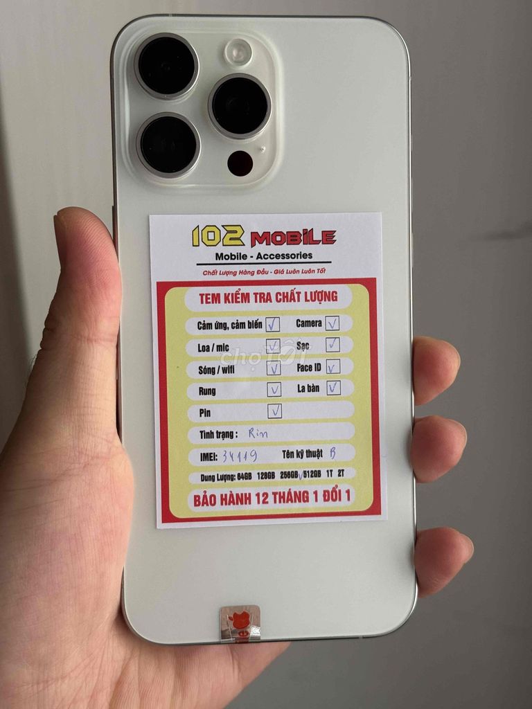 iPhone 15 Pro Max 256GB Trắng máy đẹp keng zin. Mua bán Điện thoại tại Thành phố Buôn Ma Thuột Đắk Lắk được đăng bởi Nguyễn Hoàng hình 1