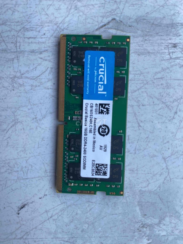 RAM Crucial CB16GS2400 C16E 16GB DDR4. Mua bán Linh kiện (RAM, Card...) tại Thành phố Vũng Tàu Bà Rịa - Vũng Tàu được đăng bởi Băp hình 1