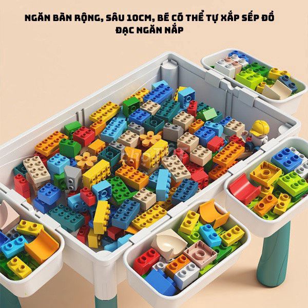 Bàn Lego 110 chi tiết kèm ghế cho bé lắp ráp lego