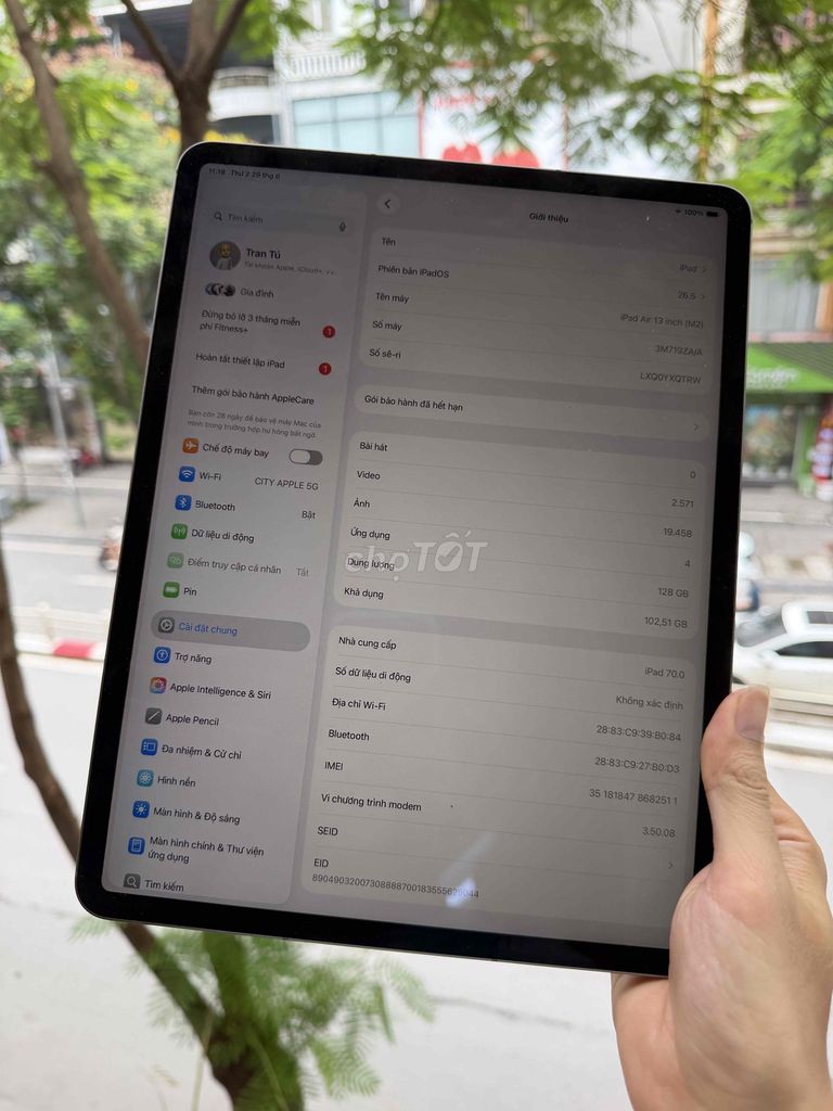 📶 IPAD AIR M2 12.9" (5G + WI-FI) | CHÍNH HÃNG VN/A. Mua bán Máy tính bảng tại Quận Đống Đa Hà Nội được đăng bởi CITYAPPLE hình 1
