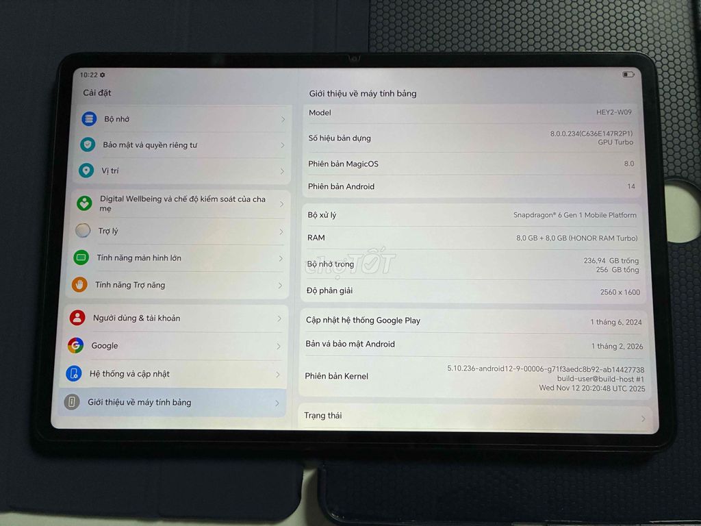 Honor Pad 6 8GB/256GB Xám. Mua bán Máy tính bảng tại Quận 8 Tp Hồ Chí Minh được đăng bởi Hoang  hình 1
