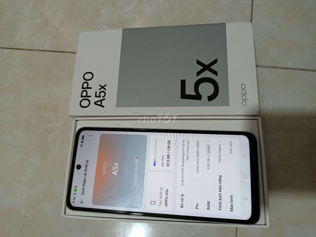 Oppo A5x ram 4/128GB fullbox đẹp như mới. Mua bán Điện thoại tại Quận Bình Thuỷ Cần Thơ được đăng bởi CH Thuan Mobile hình 1