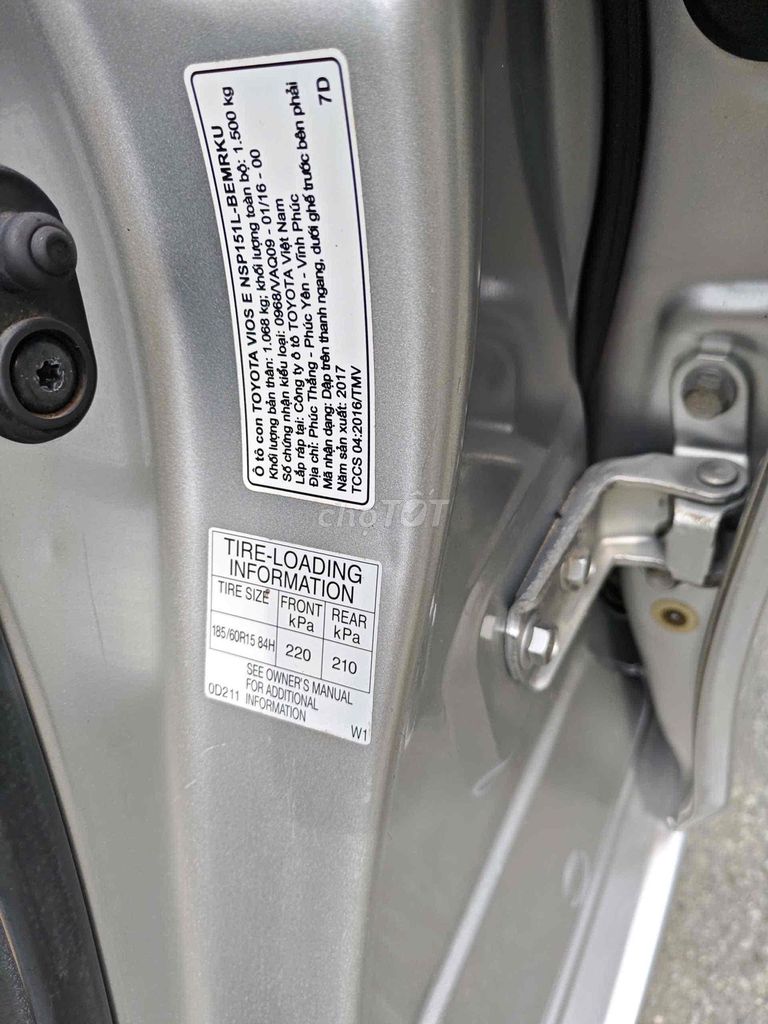 Toyota Vios 2017 1.5E MT - 92000 km. Mua bán Ô tô tại Quận 12 Tp Hồ Chí Minh được đăng bởi Salon Ô tô Hoàng Minh Phát hình 10