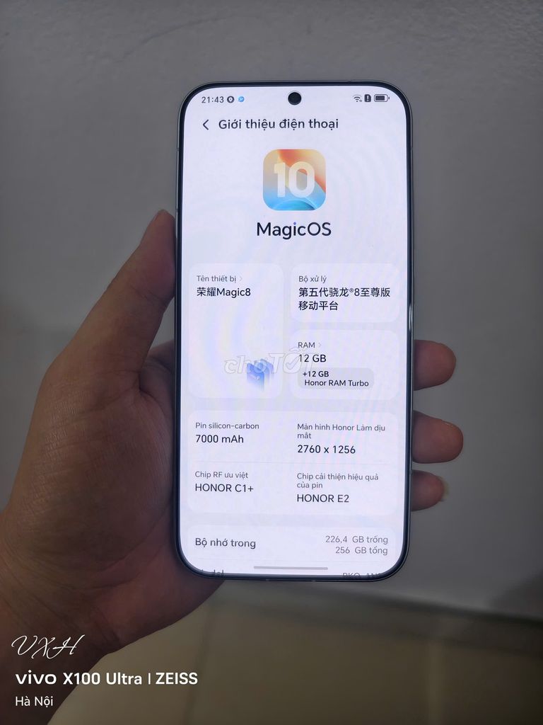 Honor Magic 8 12+256Gb fullbox. Mua bán Điện thoại tại Huyện Sóc Sơn Hà Nội được đăng bởi Vuong Xuan Hung hình 1