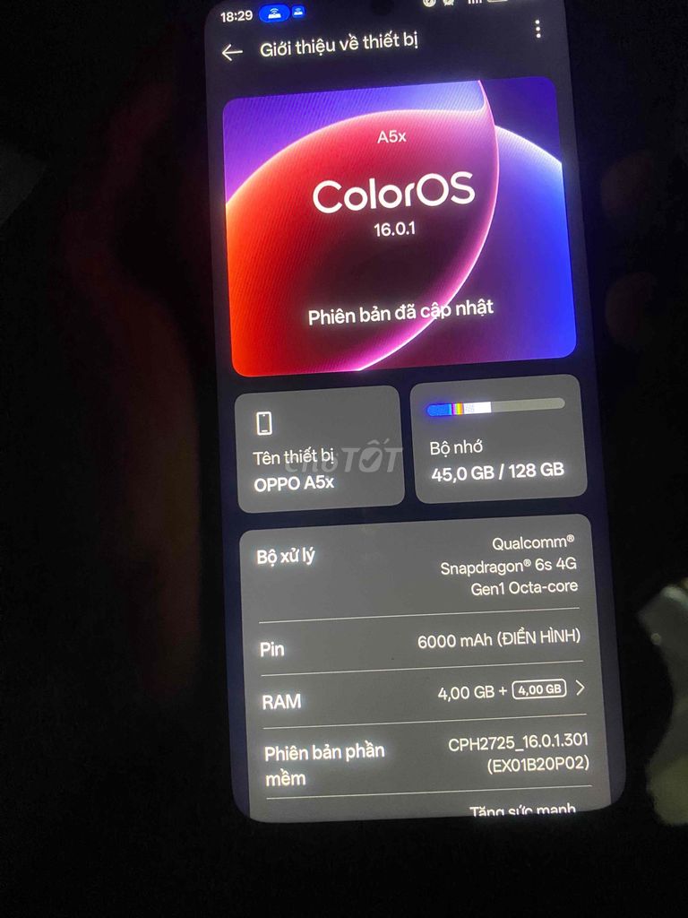 OPPO A5x 128GB Đen. Mua bán Điện thoại tại Thành phố Thuận An Bình Dương được đăng bởi thienkim hình 1