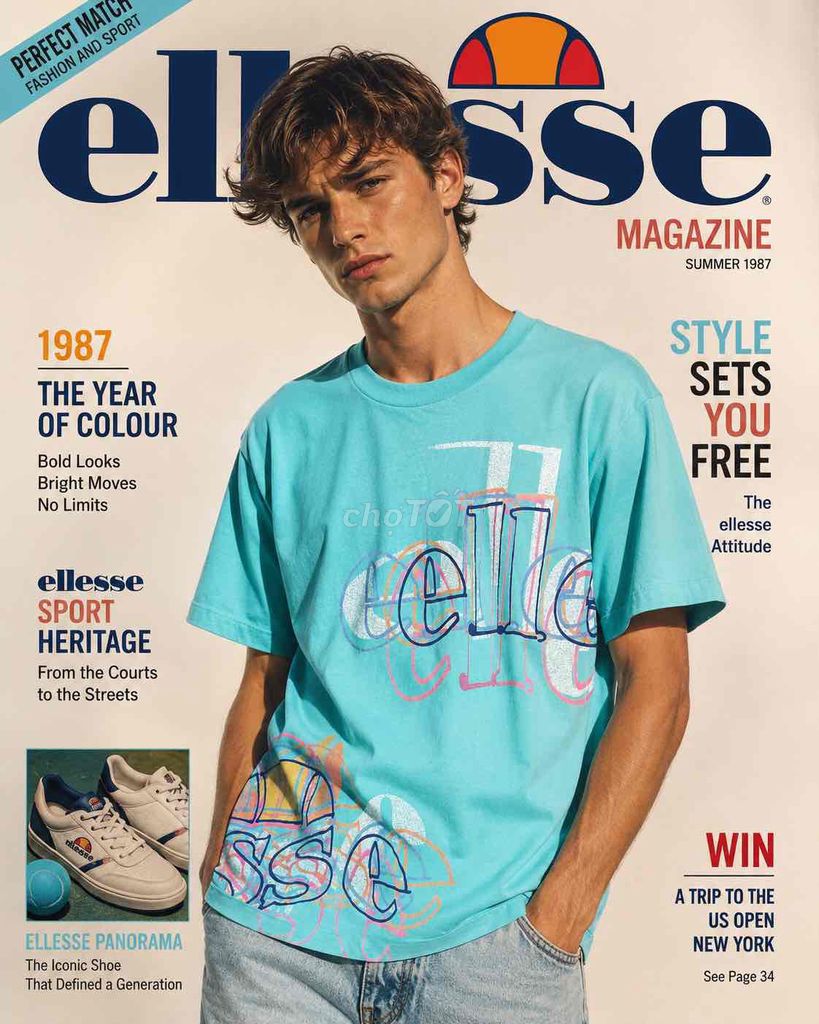 Áo thun nam Ellesse Graphiti Vintage Cotton L/XL. Mua bán Quần áo tại Huyện Hàm Tân Bình Thuận được đăng bởi 2hand LCT hình 1