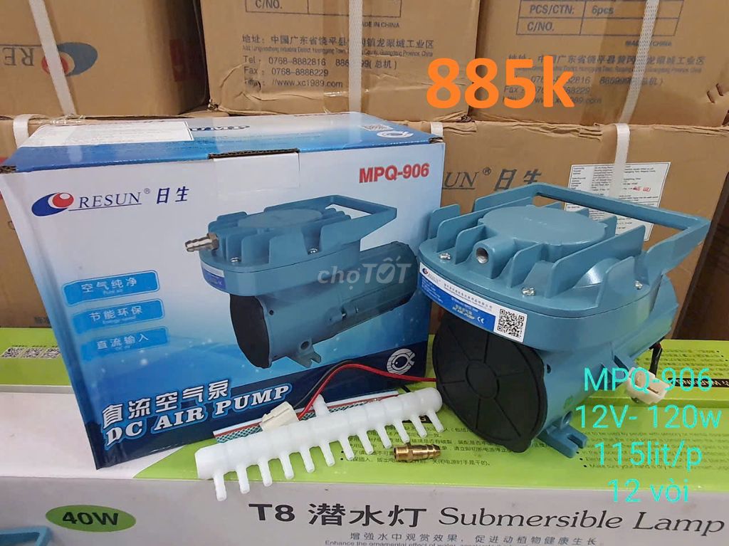 Máy sủi chạy điện ắc quy 12v Resun