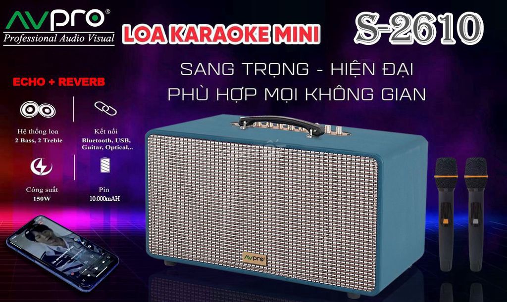 Loa karaoke Bluetooth AVpro S2610. Mua bán Tivi, Âm thanh tại Quận Hoàng Mai Hà Nội được đăng bởi Nguyễn Hiển hình 1