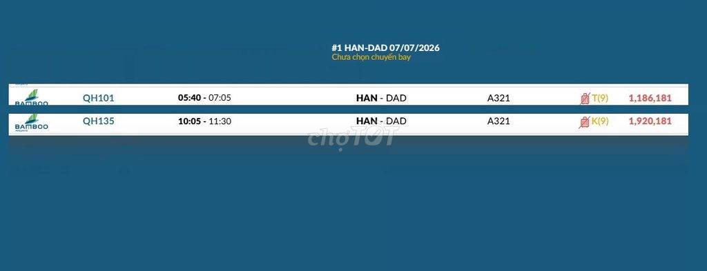 Vé máy bay Hà Nội - Đà Nẵng Thứ ba 07/07/2026. Du lịch tại Quận 6 Tp Hồ Chí Minh được đăng bởi Nguyễn Minh Đức hình 1
