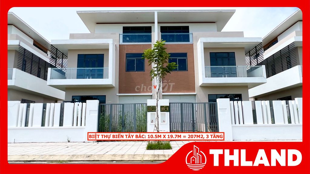 Biệt Thự Biển Tây Bắc view Công Viên và Biển, lộ 9m, 3 tầng, 10.5x19.7