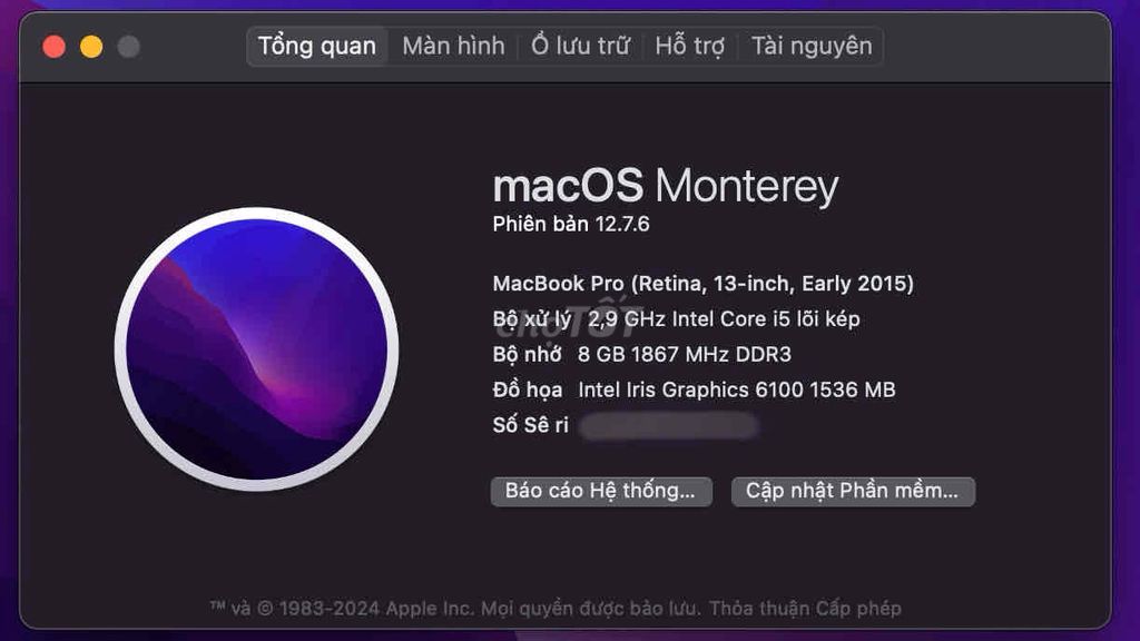 Apple Macbook Pro Retina 2015 i5 13 inch 8GB/512GB. Mua bán Laptop tại Thành phố Tân An Long An được đăng bởi Phạm Hồng Ngọc hình 1