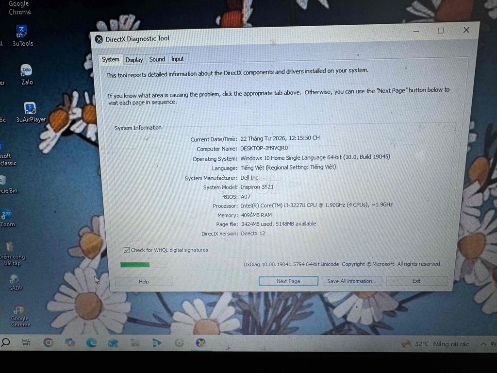 Dell Inspiron 3521 i3 4GB/128GB+macbook air 2014. Mua bán Laptop tại Thành phố Thuận An Bình Dương được đăng bởi Quốc Duy hình 1