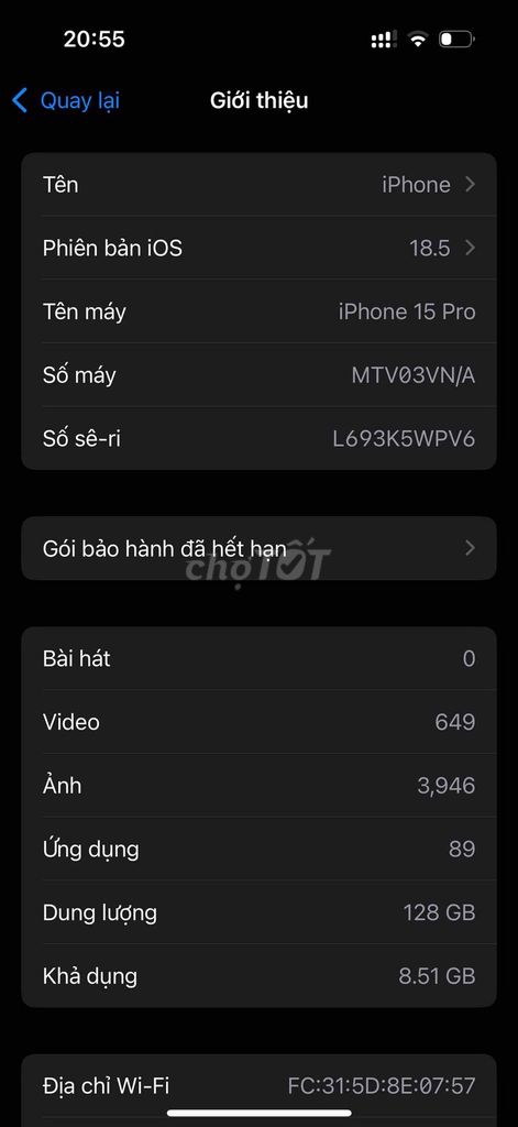 iPhone 15 Pro 128GB Xanh đen. Mua bán Điện thoại tại Huyện Hóc Môn Tp Hồ Chí Minh được đăng bởi Thủ hình 1