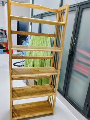 Kệ gỗ cao su tự nhiên 5 tầng 65cm x 1m6 x 30cm. Mua bán Tủ, kệ gia đình tại Quận Bình Thạnh Tp Hồ Chí Minh được đăng bởi Linh
