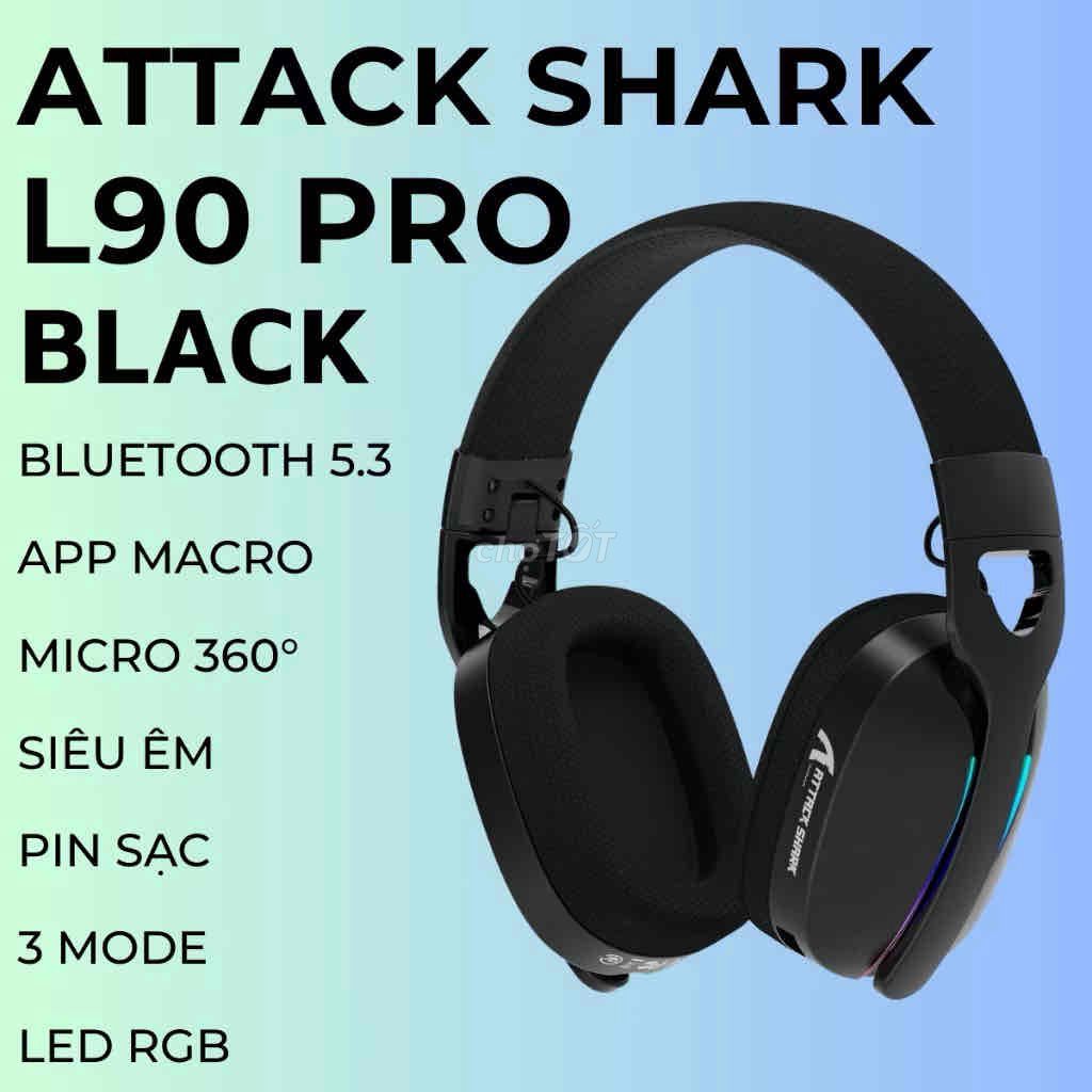 Tai nghe Attack Shark L90 Pro Đen Bluetooth 5.3. Mua bán Tivi, Âm thanh tại Thị xã Duy Tiên Hà Nam được đăng bởi Đức hình 1